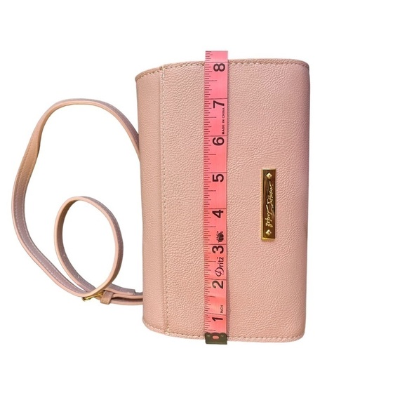 NWOT Betsey Johnson dusty pink gold skulls faux leather crossbody - Picture 7 of 10